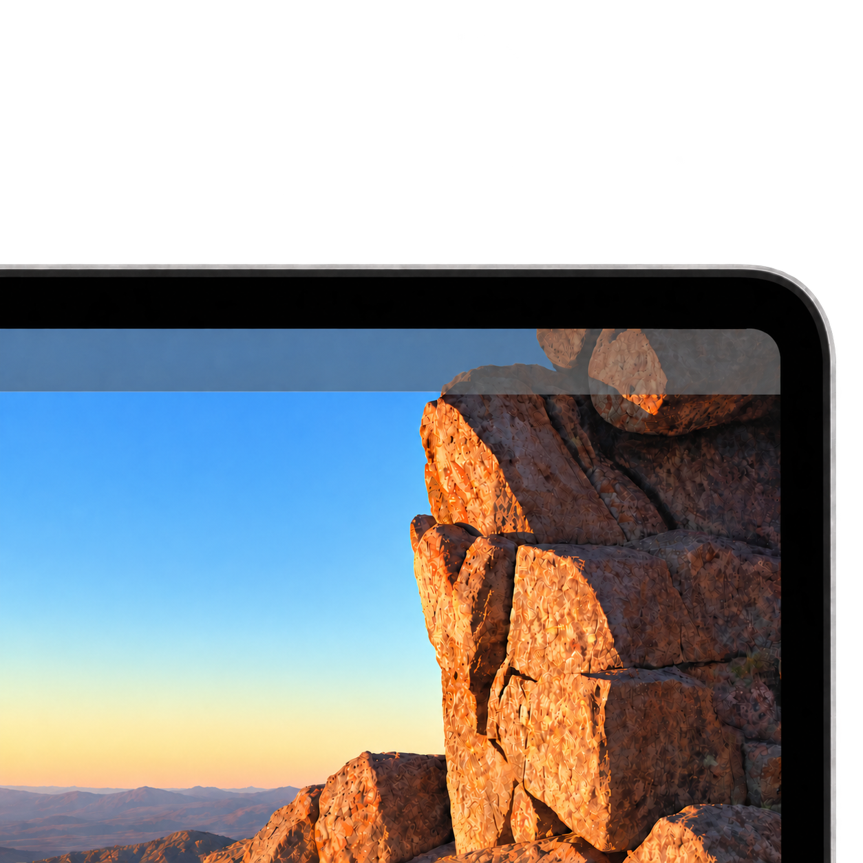 Close-up of the edge of a MacBook display